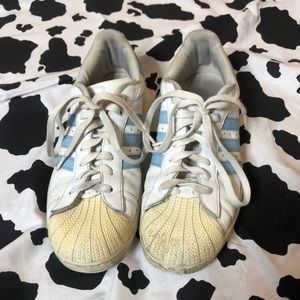 baby blue adidas superstar sneakers ☆彡